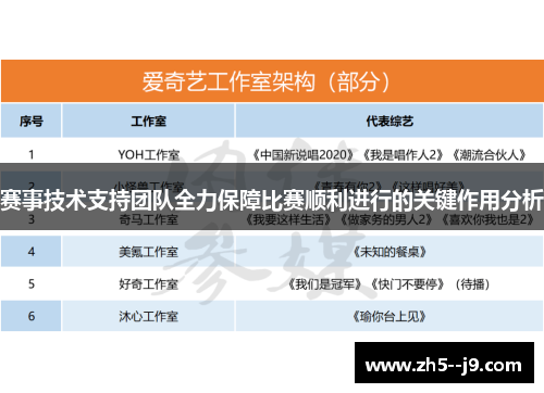 赛事技术支持团队全力保障比赛顺利进行的关键作用分析