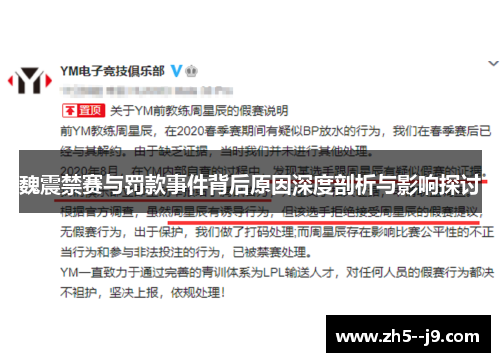 魏震禁赛与罚款事件背后原因深度剖析与影响探讨 魏震禁赛与罚款事件背后原因深度剖析与影响探讨